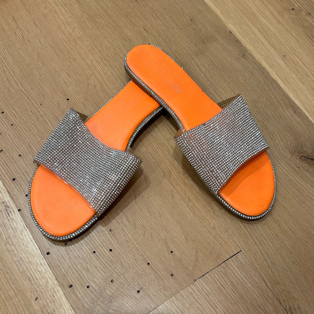 sparkly orange sandals size 7.5